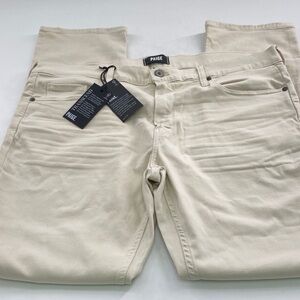 PAIGE Men's Slim Fit Beige Jeans